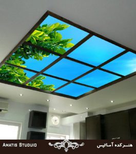 سقف کاذب طرح شیشه ای درختی